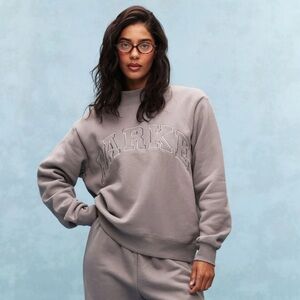 PARKE Monochrome Drop Fleeve Varsiry Mockneck STONE L/XL NEW